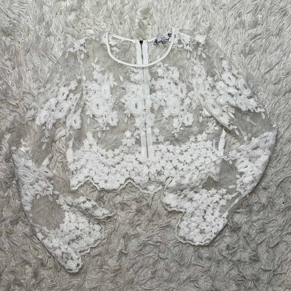 Iris White Floral Lace Top - Picture 2 of 2